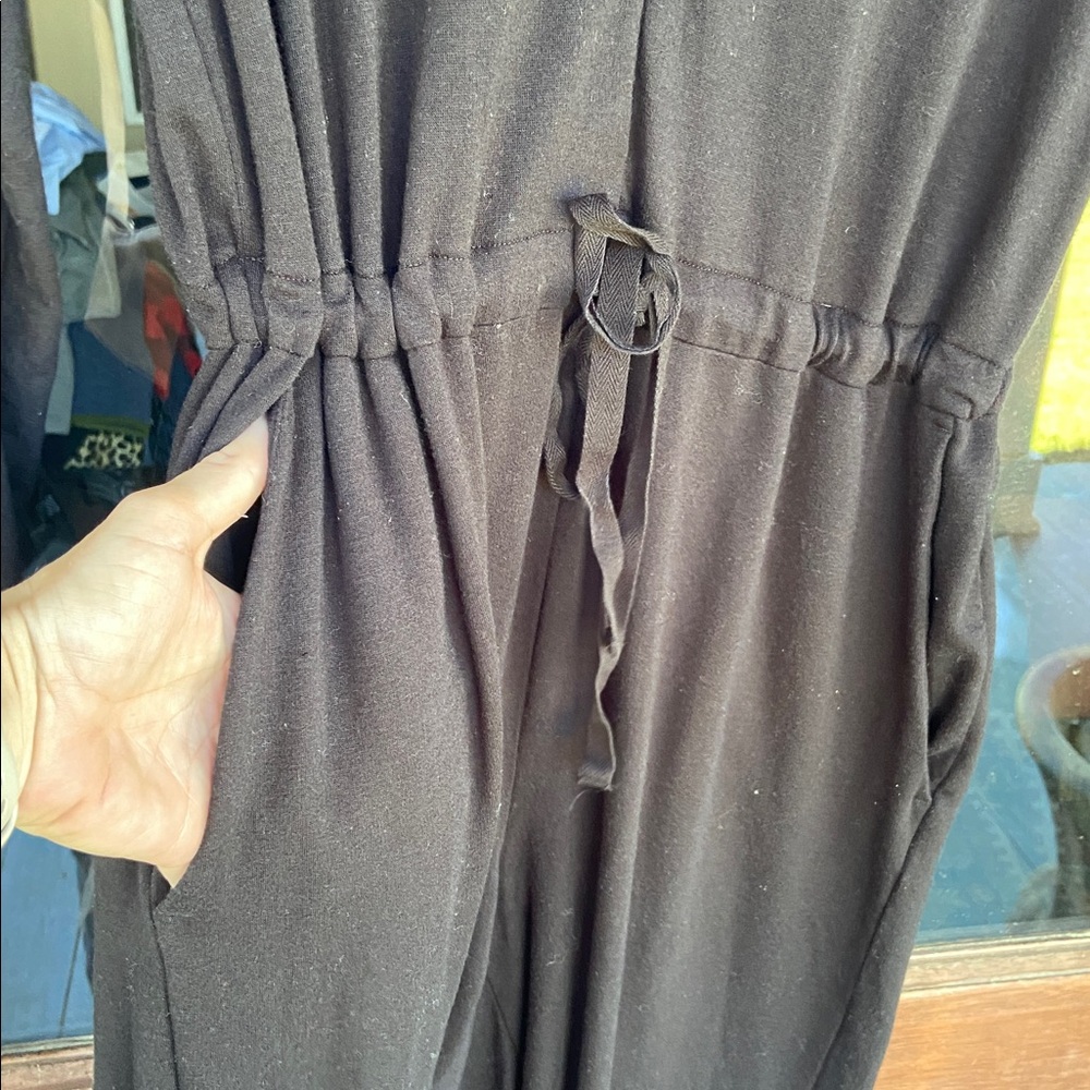 Eileen Fisher Cozy Brushed Terry Hug Hooded Jumpsuit. Size S - Picture 4 of 5